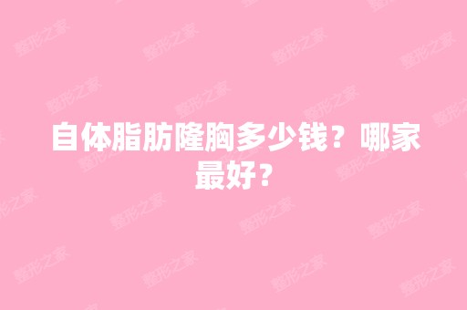 自体脂肪隆胸多少钱？哪家比较好？