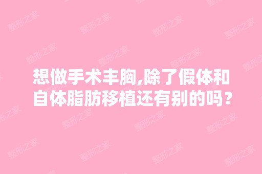 想做手术丰胸,除了假体和自体脂肪移植还有别的吗？