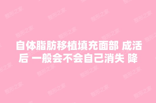 自体脂肪移植填充面部 成活后 一般会不会自己消失 降解 或细胞老化 ...