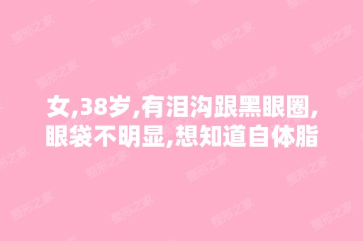 女,38岁,有泪沟跟黑眼圈,眼袋不明显,想知道自体脂肪填充和玻...