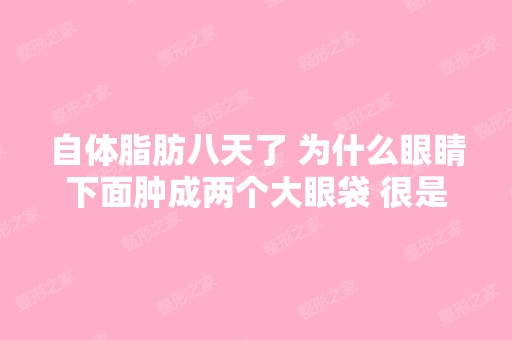 自体脂肪八天了 为什么眼睛下面肿成两个大眼袋 很是着急