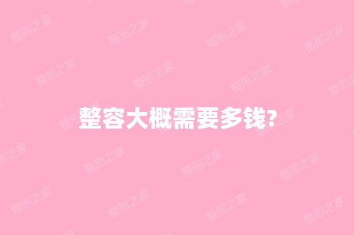 整容大概需要多钱?