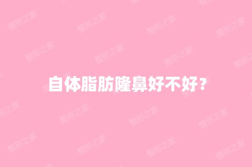 自体脂肪隆鼻好不好？