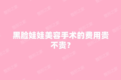 黑脸娃娃美容手术的费用贵不贵？