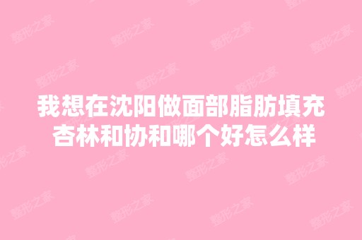 我想在沈阳做面部脂肪填充 杏林和协和哪个好怎么样