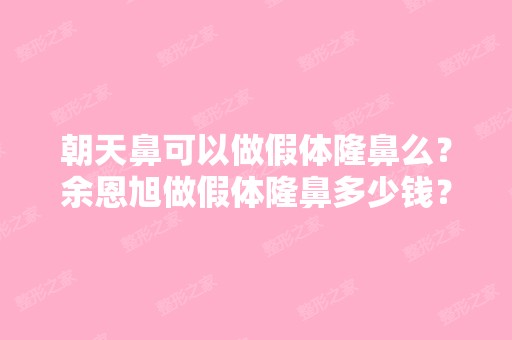 朝天鼻可以做假体隆鼻么？余恩旭做假体隆鼻多少钱？