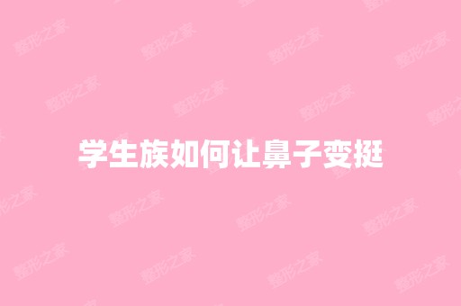 学生族如何让鼻子变挺