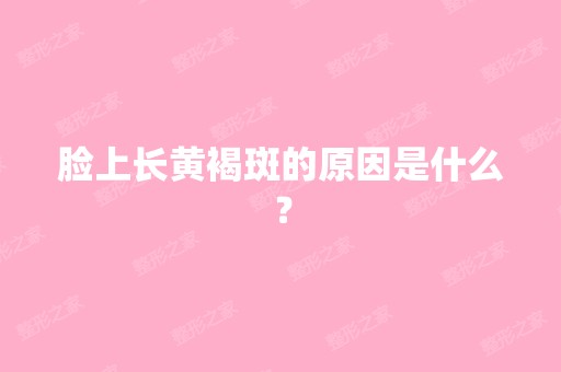 脸上长黄褐斑的原因是什么？