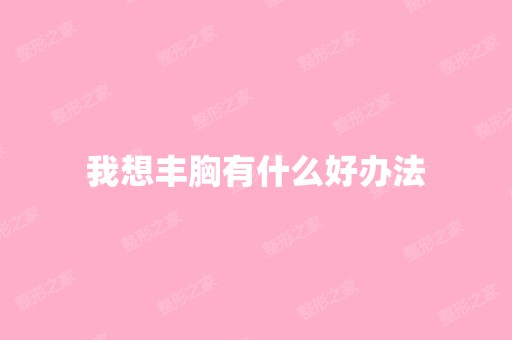 我想丰胸有什么好办法