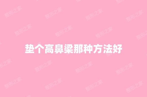 垫个高鼻梁那种方法好