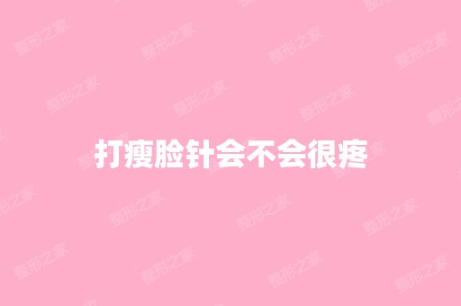 打瘦脸针会不会很疼