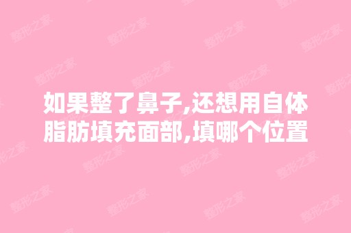 如果整了鼻子,还想用自体脂肪填充面部,填哪个位置好？面颊还是额...