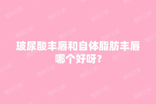 玻尿酸丰唇和自体脂肪丰唇哪个好呀？