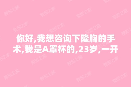 你好,我想咨询下隆胸的手术,我是A罩杯的,23岁,一开始是想自...