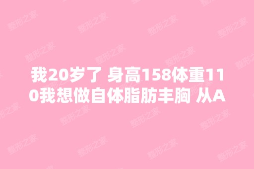 我20岁了 身高158体重110我想做自体脂肪丰胸 从A到C 可不可以做 要...