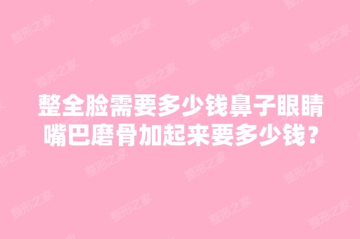 整全脸需要多少钱鼻子眼睛嘴巴磨骨加起来要多少钱？