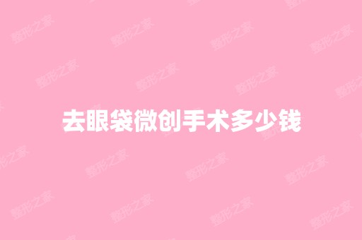 去眼袋微创手术多少钱