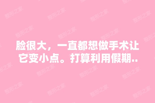 脸很大，一直都想做手术让它变小点。打算利用假期...