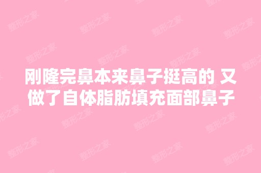 刚隆完鼻本来鼻子挺高的 又做了自体脂肪填充面部鼻子突然就看起来不...