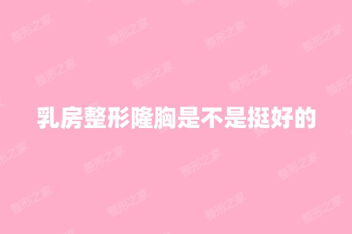 乳房整形隆胸是不是挺好的