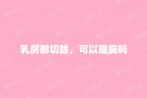 乳房都切除，可以隆胸吗