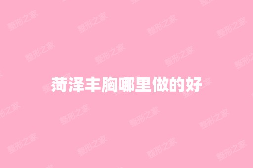 菏泽丰胸哪里做的好