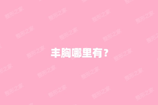 丰胸哪里有？