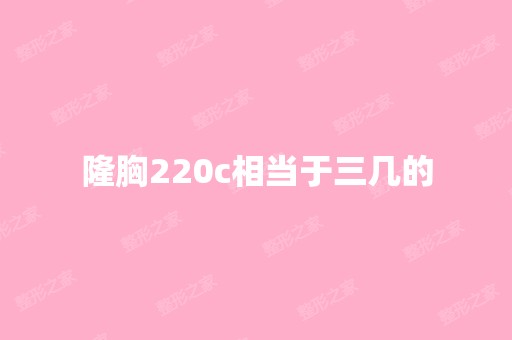 隆胸220c相当于三几的