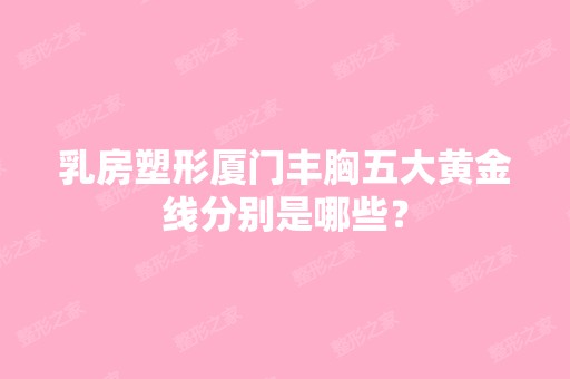 乳房塑形厦门丰胸五大黄金线分别是哪些？