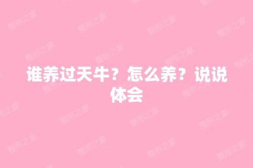 谁养过天牛？怎么养？说说体会