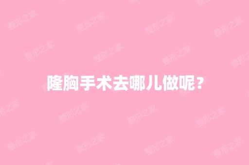 隆胸手术去哪儿做呢？