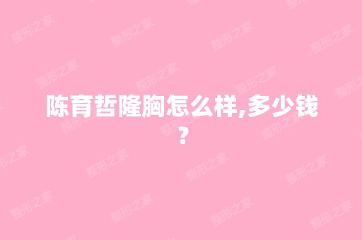 陈育哲隆胸怎么样,多少钱？