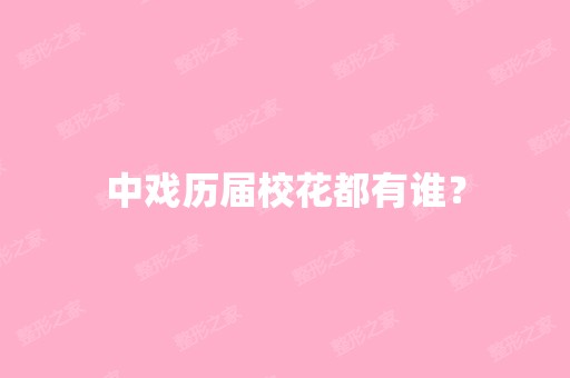 中戏历届校花都有谁？