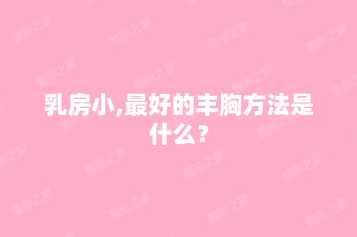 乳房小,比较好的丰胸方法是什么？