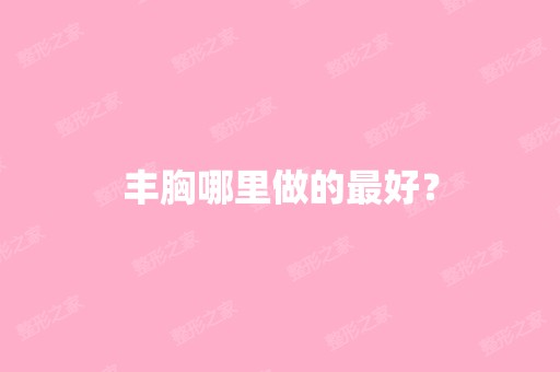 丰胸哪里做的比较好？