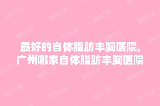 比较好的自体脂肪丰胸医院,广州哪家自体脂肪丰胸医院好？-搜狗问问