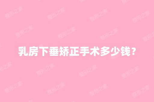 乳房下垂矫正手术多少钱？