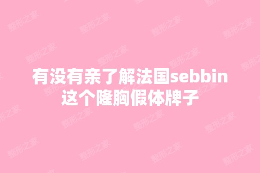 有没有亲了解法国sebbin这个隆胸假体牌子