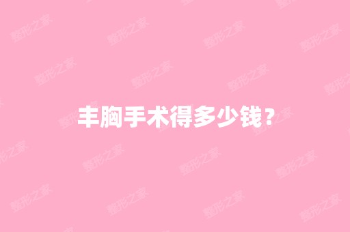 丰胸手术得多少钱？