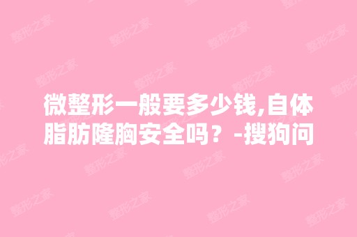 微整形一般要多少钱,自体脂肪隆胸安全吗？-搜狗问问