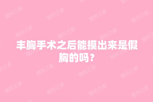 丰胸手术之后能摸出来是假胸的吗？