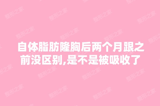 自体脂肪隆胸后两个月跟之前没区别,是不是被吸收了？