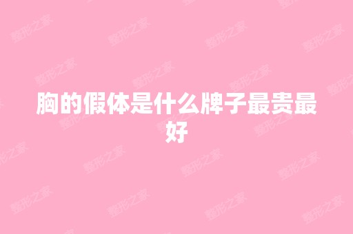 胸的假体是什么牌子贵比较好