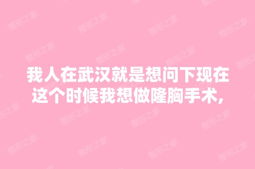 我人在武汉就是想问下现在这个时候我想做隆胸手术,有没有要紧？？ ...