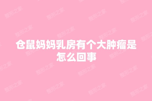 仓鼠妈妈乳房有个大肿瘤是怎么回事