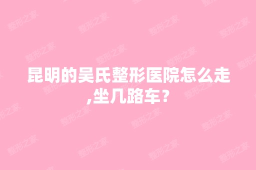 昆明的吴氏整形医院怎么走,坐几路车？