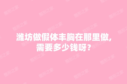 潍坊做假体丰胸在那里做,需要多少钱呀？