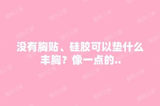 没有胸贴、硅胶可以垫什么丰胸？像一点的..