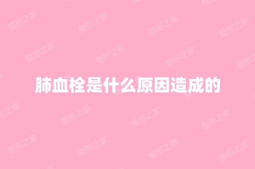 肺血栓是什么原因造成的