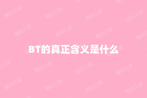 BT的真正含义是什么